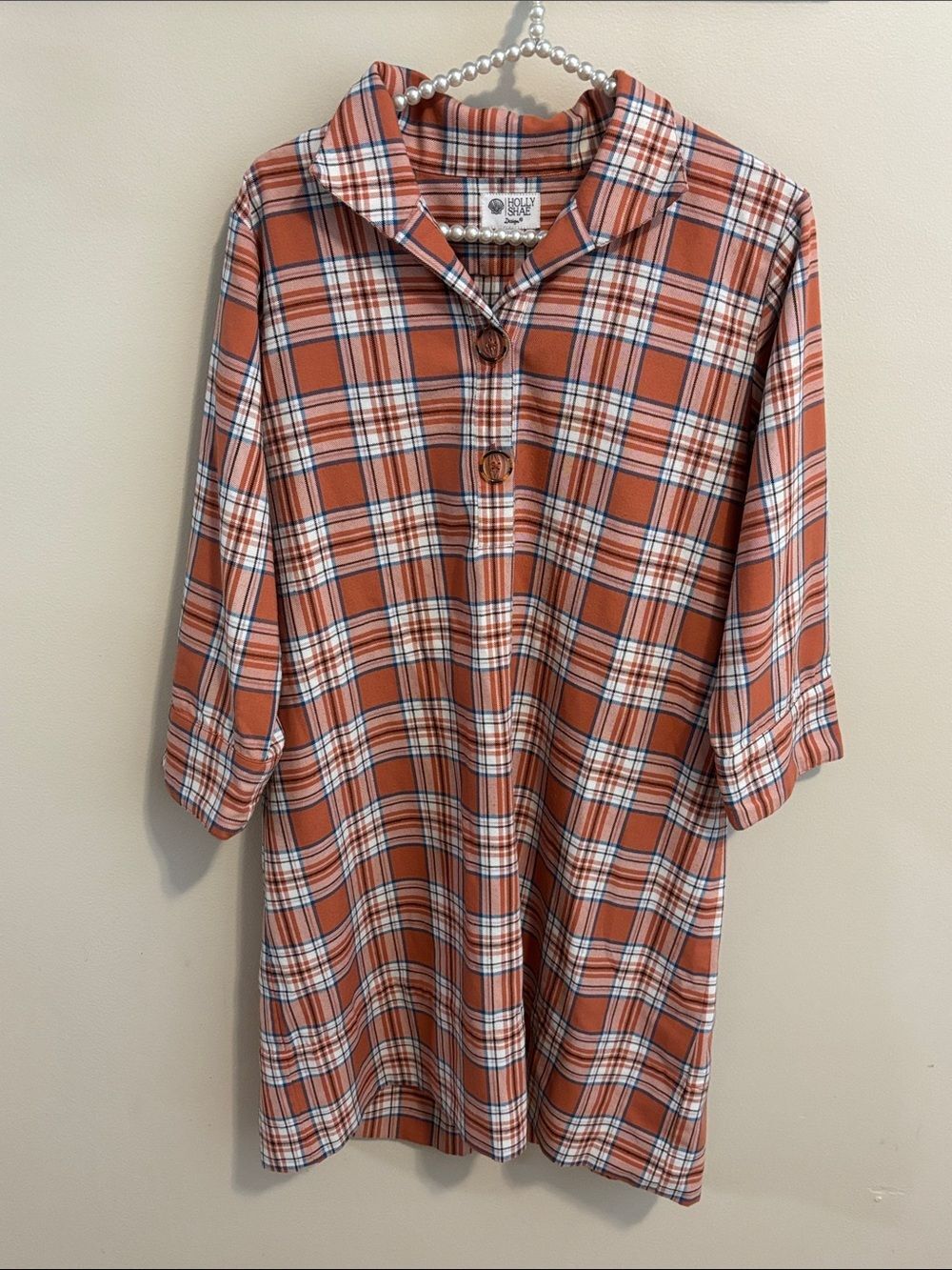 Holly Shae Plaid Button-Front dress size s/m